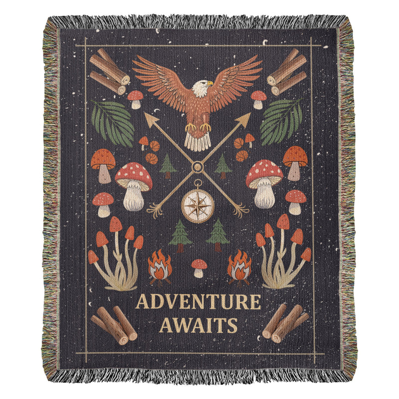 Adventure Awaits - Woven Blanket